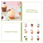 Craftdady Resin Plastic Miniature Food Snack Pendants Charms Ice Drink Juice Pendants Cute Bottle Fruit Keychain Charms Hang Ornament for DIY Craft Earring Bracelet Necklace Jewelry Making - color: Mixed Color Cupcake