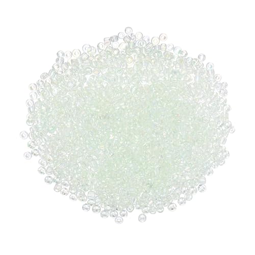 uxcell 2000 Pcs Glass Seed Beads Bulk, 1.5mm Mini Glass Bugle Beads for DIY Earrings, Necklaces, Bracelets, Jewelry Making, Light Mint - color: Light Mint, size: 1.5mm