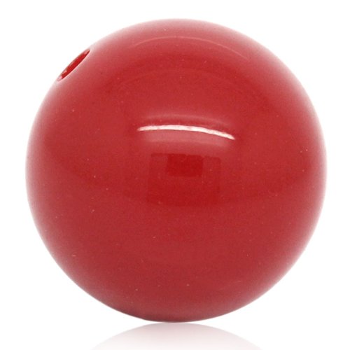60 Round Red Acrylic Beads 20mm Diameter with 2.8mm Hole - color: Red, size: 20mm