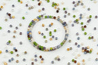 0.88oz (25g) Mix of Small Cute Cube Beads 4mm - Natural Luster Color Mix - color: Cube Luster Mix