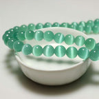 MJDCB 30pcs Blue Green Cat Eye Stone Beads 12mm Round Crystal Loose Bead for Jewelry Making DIY Bracelets Necklace - color: Blue Green, size: 12mm(30pcs)