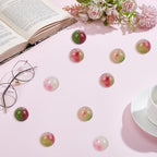 1 Box 120PCS 8MM Natural Watermelon Tourmaline Gemstone Bead with Hole Crystal Round Shape Pink Spacer Loose Stone Persian Jade Beads for Jewelry Making Bracelet Necklace DIY Craft Supply - size: 8mm 120pcs
