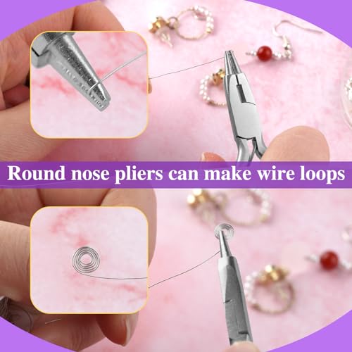 SPEEDWOX 3 Inch Mini Pliers - Round Nose, Cutter, Wire Bending, Looper, Ring Bending, Wire Looping Pliers for Jewelry Making - style: Round Nose Pliers with Cutter
