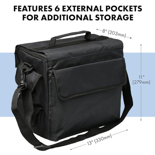 The Beadsmith Keeper Traveler - 13" x 7.5" x 11.5" - Includes 6 Organizer Boxes, Zip Front Tote Bag with Carrying Handle & Removable Adjustable Strap - Portable Storage System for Beads & Supplies