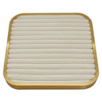 TheDisplayGuys - Aluminum Jewelry Organizer Display Tray - Faux Suede Insert - 14 Ring Holder Rows - Gold/Beige - color: Beige Suede, size: Jewelry Rows - 14, style: Aluminum - Gold