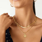 KissYan Initial Necklaces for Women, 14K Gold Plated Round Letter Pendant Capital Monogram Necklace Alphabets from A-Z Figaro Chain Jewelry - color: Gold, style: I