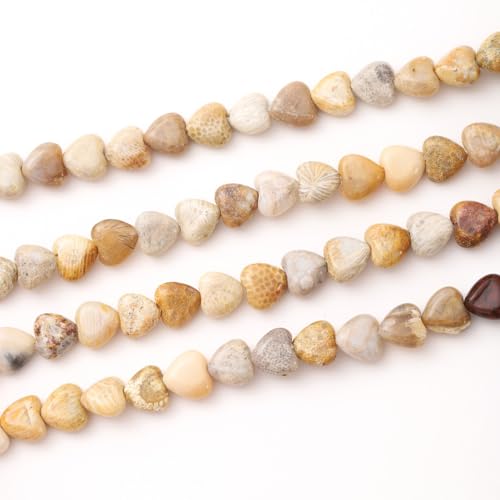 10mm Natural Chrysanthemum Stone Beads Heart Shape DIY Loose Gemstone Energy Healing Crystal Charms for Jewelry Making Handmade - color: Chrysanthemum Stone