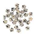 Songxi 60pcs 6mm Dalmatian Plum Blossom Natural Stone Beads for Jewelry Making, Smooth Loose Flower Shape Gemstone Beads for Bracelets Necklace Earrings Making Supplies ﻿ - color: Dalmatian