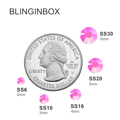 Blinginbox 50000pcs Flatback Rhinestones,Resin Non Hotfix Rhinestones Large Quantity Wholesale for Crafts DIY Creative Design,Clothes,Makeup,Nail Art (2mm=0.08", Lt.Rose AB) - color: Lt.Rose AB, size: 2mm=0.08"