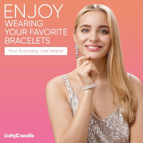 CraftyCrocodile Set of 3 Bracelet Helper Tool - Fastener Tool for Bracelet, Necklace, Jewelry, Watch - Сlip, Clasp Helper - Easy to Put on Yourself, Portable, Made of Metal, Silver, Blue, Emerald - color: Silver, Blue, Emerald