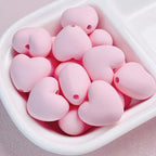 30PCS Large Acrylic Heart Beads for Pens, 21 * 19MM Cream Rubber Love Beads for Keychain Jewelry Bracelet Making Focal Bead for Pen Making Crafts DIY Projects - color: Heart Beads