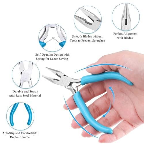 EUIQUE Jewelry Making Supplies Kits Repair Tools for Adults with Pliers, Wires, Necklace Chains, Findings and Helping Hands, Multicolor - color: Multicolor