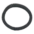 Wigspedia Crochet Glass Seed Bead Nepal Boho Bracelet - Single Piece Solid - color: Matte Black
