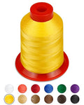 FIVEIZERO Extra Strong Upholstery Thread,Yellow 1000 Meters Bonded Nylon Thread for Denim Leather,Craft,Machine,DIY and Home (1 Pack) CJ - color: Yellow