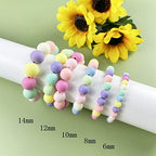 Jmassyang 200Pcs 14mm Candy Color Acrylic Round Frosted Beads Plastic Pastel Matte Loose Spacer Mixed for Jewelry Making Bracelets Necklaces DIY Crafts - size: 14mm-200pcs