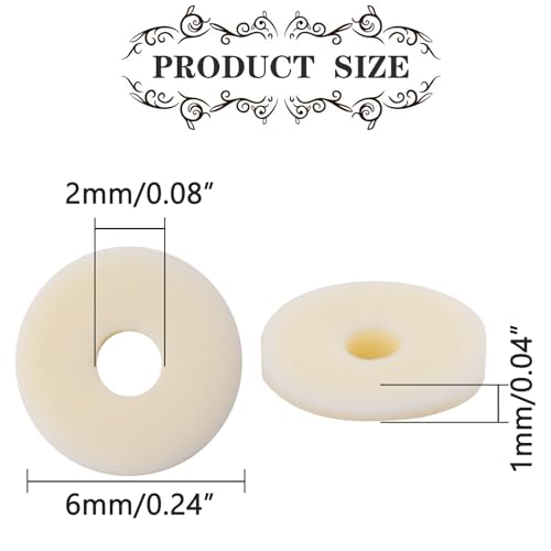 Polymer Clay Beads, 6mm Heishi Bead for Jewelry Bracelets Necklace Making 1000PCS - color: Cosmic latte