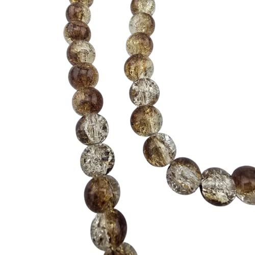 DandS ltd Crackle Lampwork Glass Beads for Jewelry Making, Champagne, Vibrant DIY Bracelets, Necklaces, Earrings, Beading Supplies & Craft Kits for Handmade Jewelry, 80pcs 0.39 inch (10mm), #J218-10 - color: Champagne