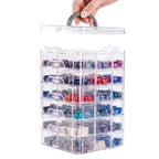 PUGED DND Dice Storage Box with Removable Dividers Polyhedral Dice Plastic Organizer Holding Up To 1800 Dices Craft Bead Compartment Container for Sewing, Jewelry, Art, DIY (6 layers) - size: 6 layers
