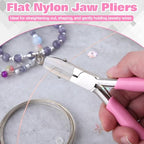 5-Inch Double Nylon Jaw Pliers with 3 Pairs of Replacement Tips and a Screwdriver, Flat Nylon Jaw Pliers for Jewelry Making, Spring Loaded Soft Nose Plier Wire Straightener Wire Wrapping Tool - style: 5-Inch Double Nylon Jaw Pliers Set