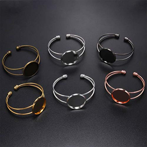 EXCEART Y Shape Bracelet Bottom Holder Round Plate 1.96In Diy Jewelry Making Beading Tray Craft Tool for Wrist Chain Display Set of 6 - color: Silver, size: 5*2cm