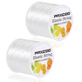 PAXCOO 2 Rolls Elastic String for Bracelets, Stretch Magic Elastic String Bead Cord Jewelry Thread for Bracelet, Necklaces, Clay Beads, Pony Beads (White) - size: 2 Pack