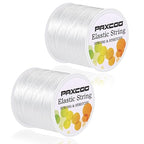 PAXCOO 2 Rolls Elastic String for Bracelets, Stretch Magic Elastic String Bead Cord Jewelry Thread for Bracelet, Necklaces, Clay Beads, Pony Beads (White) - size: 2 Pack