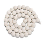 Natural Gemstone Loose Beads Smooth Round Approxi 15 inch DIY Bracelet Necklace for Jewelry Making (8mm, White Lava) - color: White Lava, size: 8mm