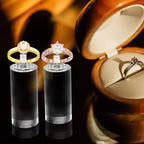 7 Pack Acrylic Ring Display Holder Clear Cylinder Jewelry Stand for Wedding Engagement Rings Organizer Sturdy Solid Showcase