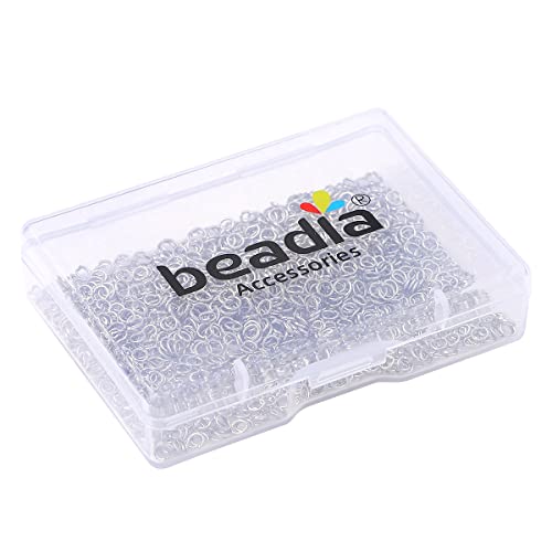 BEADIA Platinum Plated Jump Rings Non Tarnish 3mm 1200pcs for Jewelry Making Findings - color: Platinum, size: 0.5x3mm