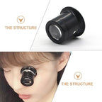 Toyvian 4pcs 10x Magnifying Loupe Magnifier Glass Set for Jewelry Repair and Watchmakers with Black Frame, Portable Eye Loupe Tool for Precision Crafting and Beading