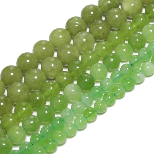 8mm Green Olivine Natural Stone Beads Round Loose Beads for Jewelry Making Yochus DIY Beads Bracelet Necklace - color: Green Olivine, size: 8mm