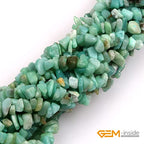 GEM-Inside Crystal Stone Chips for Jewelry Making Genius Gemstone Freeform Loose Beads with Hole for Bracelet Necklace Making Adults 34" (Amazonite, 7-8mm) - color: Amazonite
