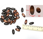 40 Oval Wooden Beads Variety Pack, 13 x 25mm Wood Dreadlock Hair Braid Beads with 4mm Hole Mixed Colors Wooden Tube Spacer Beads for Macrame Jewelry Craft Making - color: 26x13mm, Coffee&Dark Brown#40pcs