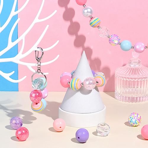 DanLingJewelry 50Pcs 20mm Candy Color Acrylic Round Beads Colorful Plastic Bubblegum Round Beads for Jewelry Making Kit - color: 50pcs - mix