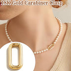 9Pcs 18K Gold Filled Oval Carabiner Clasp - Premium Gold Filled Clasp for Bracelets, DIY Jewelry Making, Repair & Upgrades, Easy Spring Mechanism, Secure Lock