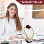 Novel Box Cherrywood/White Stand Jewelry Necklace Display 5.5x3x7.5 Inches - Freestanding Travel Necklace Holder Stand - Necklace Mannequin Organizer Stands - Necklace Displays Small - color: Rosewood/White, size: Small