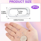 Pndeyo 2pcs 925 Sterling Silver Jewelry Clasps, Hypoallergenic Necklace Enhancer Shortener, Spring Bail Clasp Rings Connector Clips for Bracelet Anklet Jewelry Making- Silver