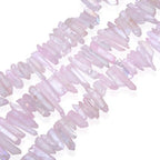 Adabele 15 Inch Natural Raw Healing Crystal Quartz Gemstone Loose Beads Small Drilled 15 Inch Rose Pink AB Titanium Coated Chakra Gem Stone Drop Stick GA8 - color: Rose Pink Ab, size: Small Size (15 Inch/1 Strand)