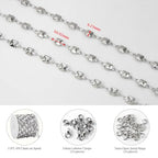 KYUNHOO 4M/13FT Silver Chains for Jewelry Making Solid Square Chain Link on Roll Stainless Steel Jewelry Supplies for Men Women DIY Necklace Bracelet Crafts - color: Square Silver