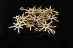 Pack of 20 Rhinestone Charms Gold Plated Pendants Pave Crystal Accessories for Necklace Bracelet Jewelry Making DIY Crafting - color: (Star)VID61602