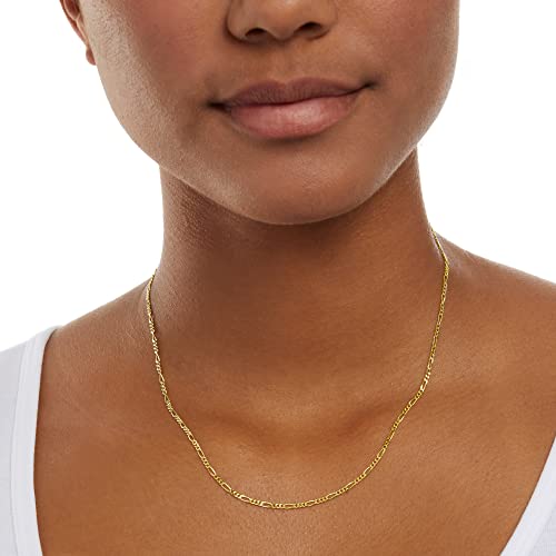Amazon Essentials 14k Gold or Sterling Silver Plated Figaro Chain Necklace - color: Yellow Gold, size: 18", style: 2 mm
