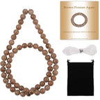 Stone Beads, 60pcs Brown Persian Agate, 6mm Round Loose Beads for Jewelry Making, Bracelets, with Bag, String & Card - color: Brown Persian Agate, size: 6mm