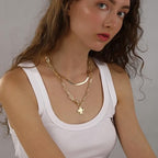 Bheop Chunky Cross Necklace for Women Trendy 14K Gold Silver Layered Statement Cross Pendant Charm Necklace Waterproof Paperclip Herringbone Snake Choker Chain Christian Jewelry Set Gift Non Tarnish - style: GD-Cross Necklace(0.8 inch Pendant)