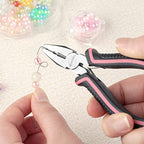 Mini Linemans Pliers Spring Loaded 5 Inches Wire Cutter with Serrated Jaw Chromium Vanadium Steel Construction Mini Combination Pliers for Jewelry Making, Pink Tool for Women - style: Linemans Pliers