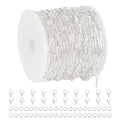 YOUBEIYEE 32.8 Feet Silver Paperclip Chain for Jewelry Making Silver Plated Brass Chain Roll for Women Necklace Bracelet DIY Jewelry Supplies - color: Paperclip