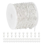 YOUBEIYEE 32.8 Feet Silver Paperclip Chain for Jewelry Making Silver Plated Brass Chain Roll for Women Necklace Bracelet DIY Jewelry Supplies - color: Paperclip