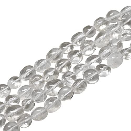 30-45Pcs/Strand Natural Quartz Crystal Beads 15.7" Irregular Nuggets Stone Beads 8-15mm Gemstones Loose Spacer Bead for DIY Bracelet Necklace Jewelry Making Crafting - color: Quartz