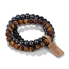 3 PCS Healing Crystal Bracelets for Women 8mm Natural Stone Beaded Stretch Bracelet Amethyst Jewelry Gifts - color: 04 8mm Tiger eye
