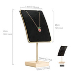 Black velvet necklace stand, gold necklace hanger, small metal jewelry stand for earrings and necklaces【Black】 - color: Black