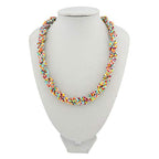 Bocar Fashion Seed Beads Statement Collar Necklace for Women (NK-10408) - color: mix2